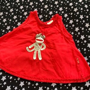 Bundle! Sock monkey 🐒 red tank w/ pretty back & strawberry 🍓 shorts